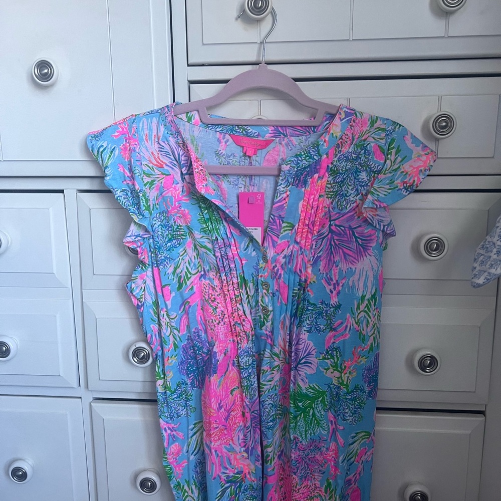 Lilly Pulitzer Celestial Blue Floral Top